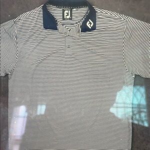 FootJoy Navy and White Striped Polo Shirt